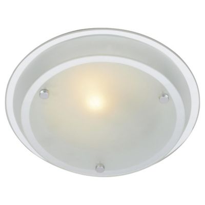 Plafn Ovni de vidrio blanco 23.5 cm 1 luz E27