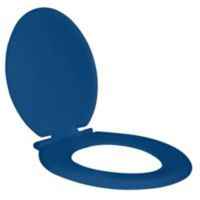 Tapa y asiento para inodoro ovalado de plástico azul