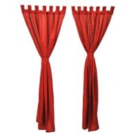Set de 4 cortinas de tela madras roja 220 x 140 cm