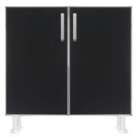 Bajo mesada 60 x 82.5 cm Lugano 2 puertas negro aluminio