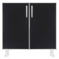 Bajo mesada 80 x 82.5 cm Lugano 2 puertas negro aluminio