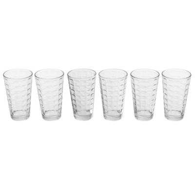 VASO DE VIDRIO TRANSPARENTE RIGOLLEAU TRAGO LARGO 400ML NOA CUADROS