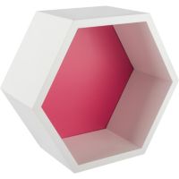 Estante de melamina hexagonal fucsia 27 x 23.4 x 12 cm