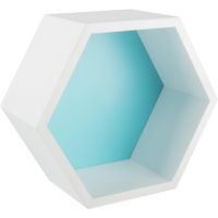 Estante de melamina hexagonal turquesa 27 x 23.4 x 12 cm