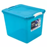 Caja plástica wenbox 28 l con manija azul