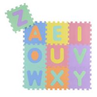 Alfombra infantil de goma eva Puzzle Letras encastrable 30 x 30 cm multicolor