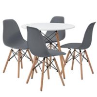 Juego de comedor Eames mesa redonda + 4 sillas